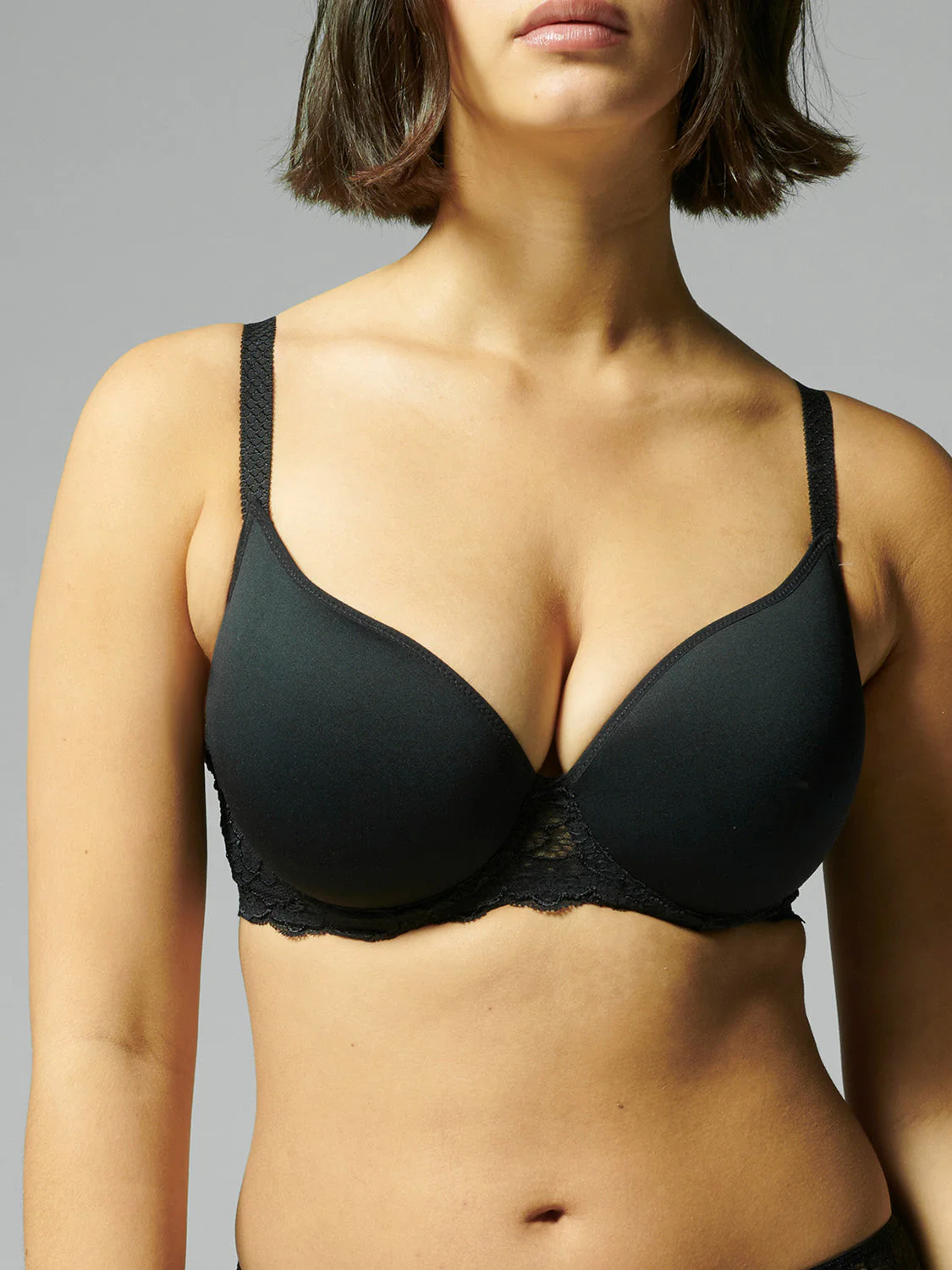 3D plunge bra - Black - Image 8