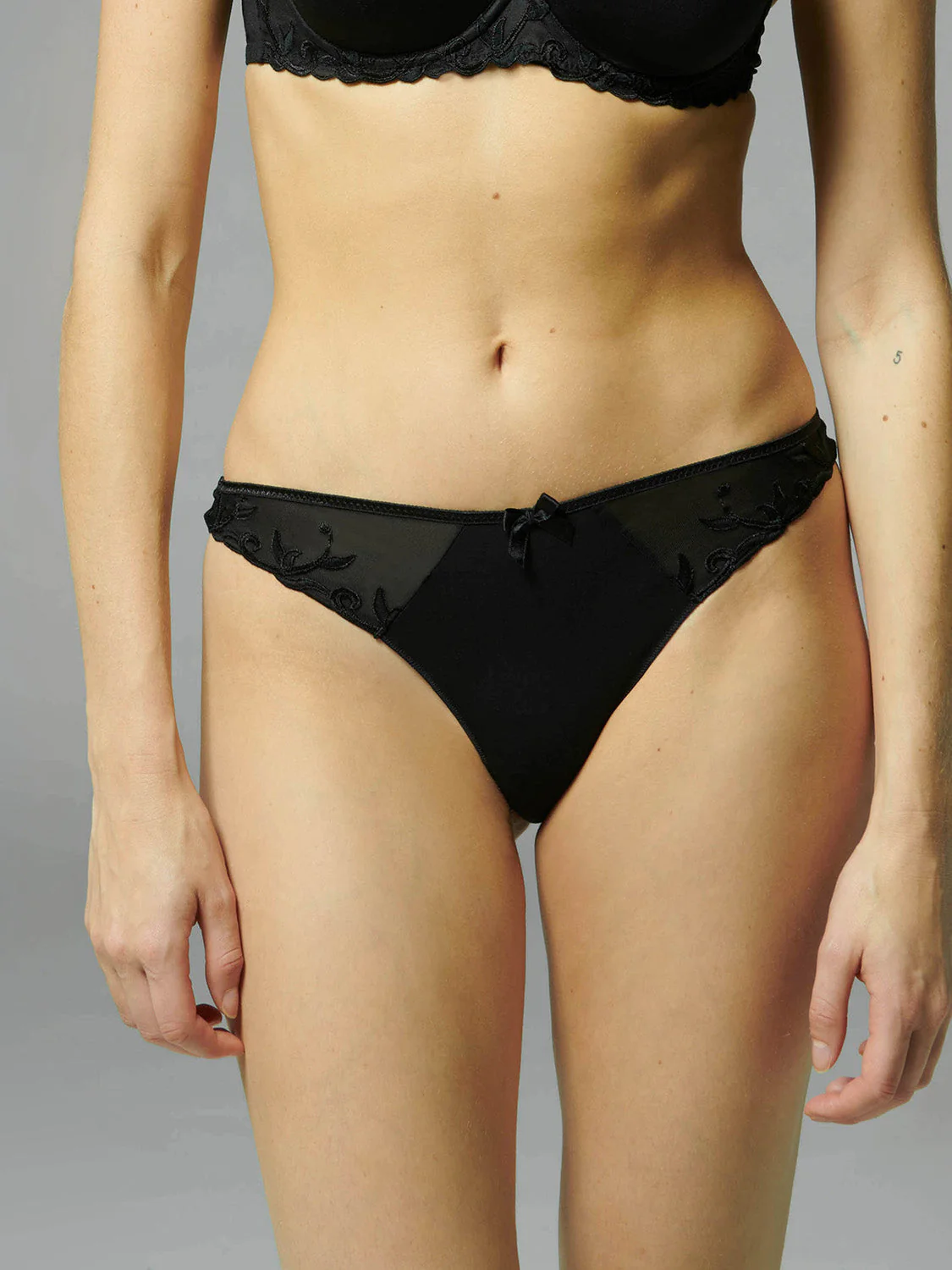 Cotton thong - Black - Image 3