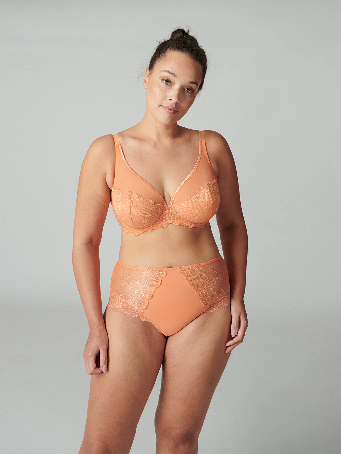 Full cup plunge bra - Apricot - Image 7