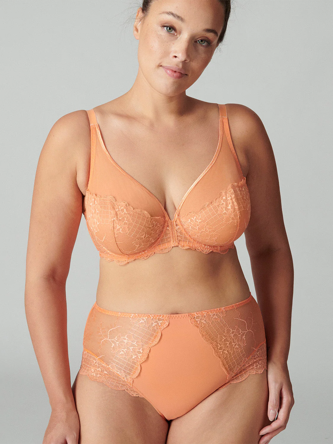 Full cup plunge bra - Apricot - Image 8