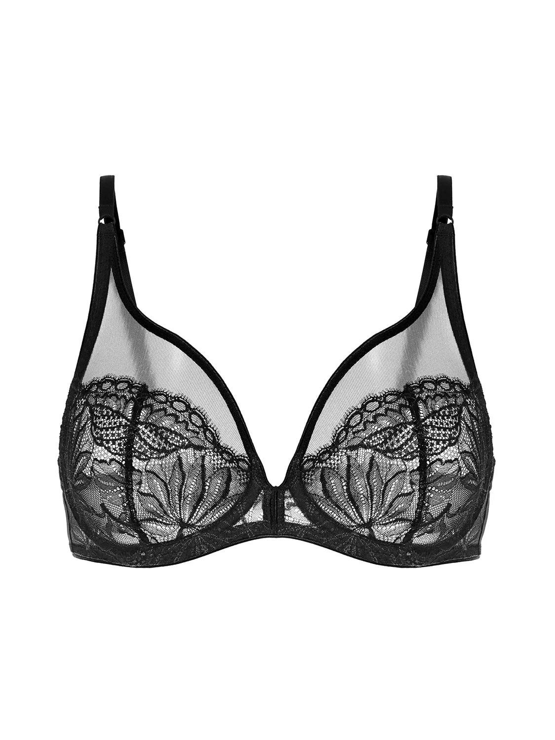 Full cup plunge bra - Black - Image 11