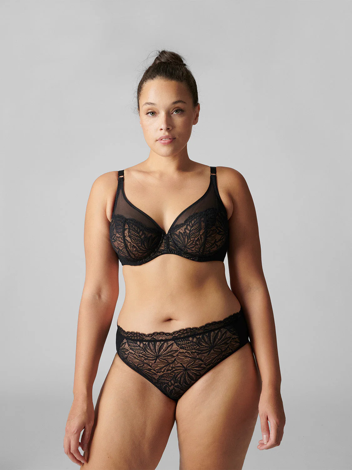 Full cup plunge bra - Black - Image 7