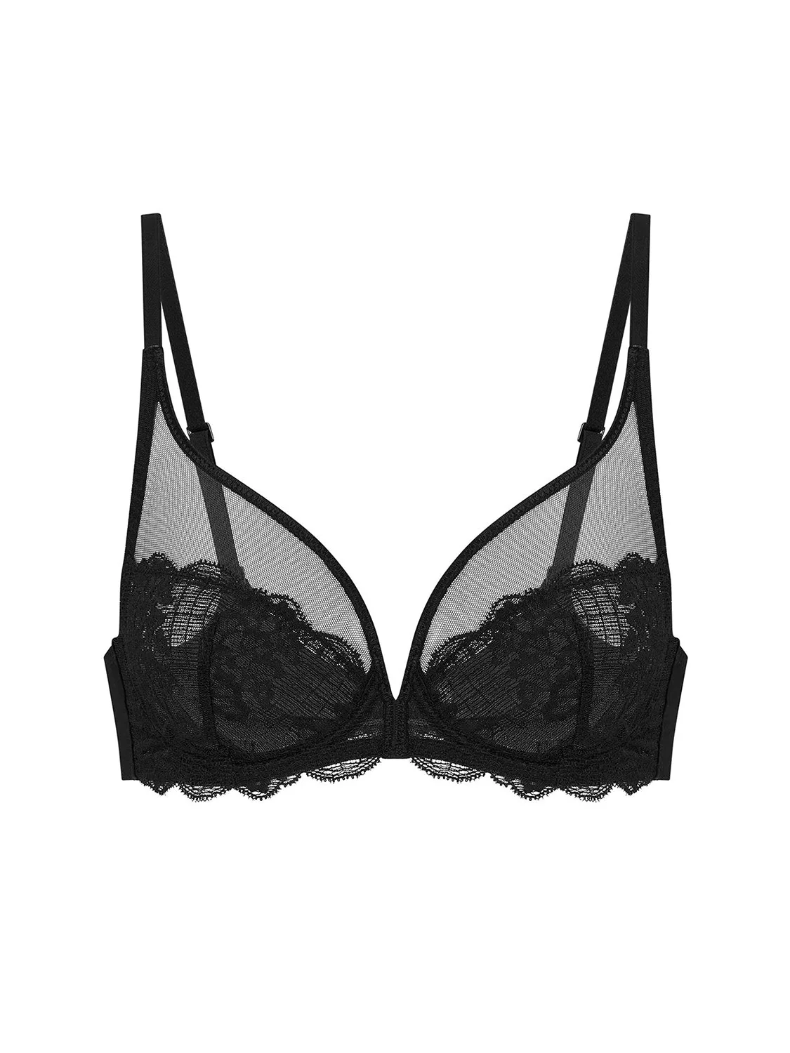 Full cup plunge bra - Black - Image 11
