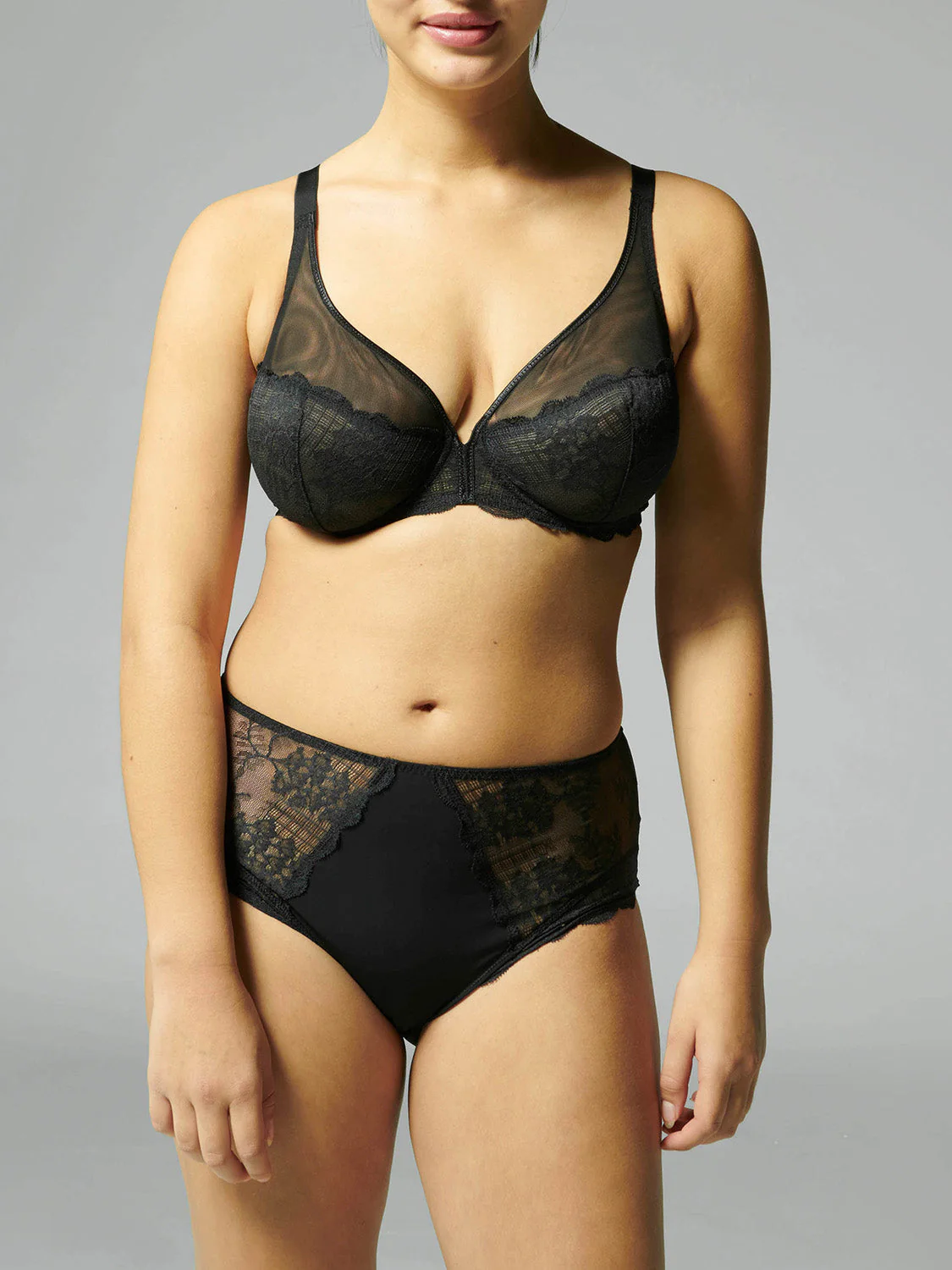 Full cup plunge bra - Black - Image 7