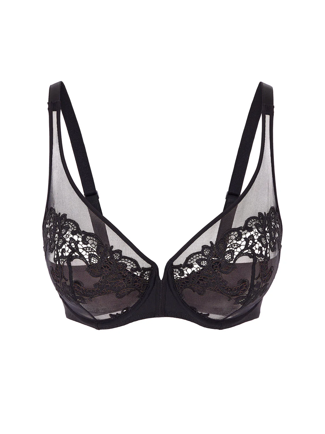 Full cup plunge bra - Black - Image 4