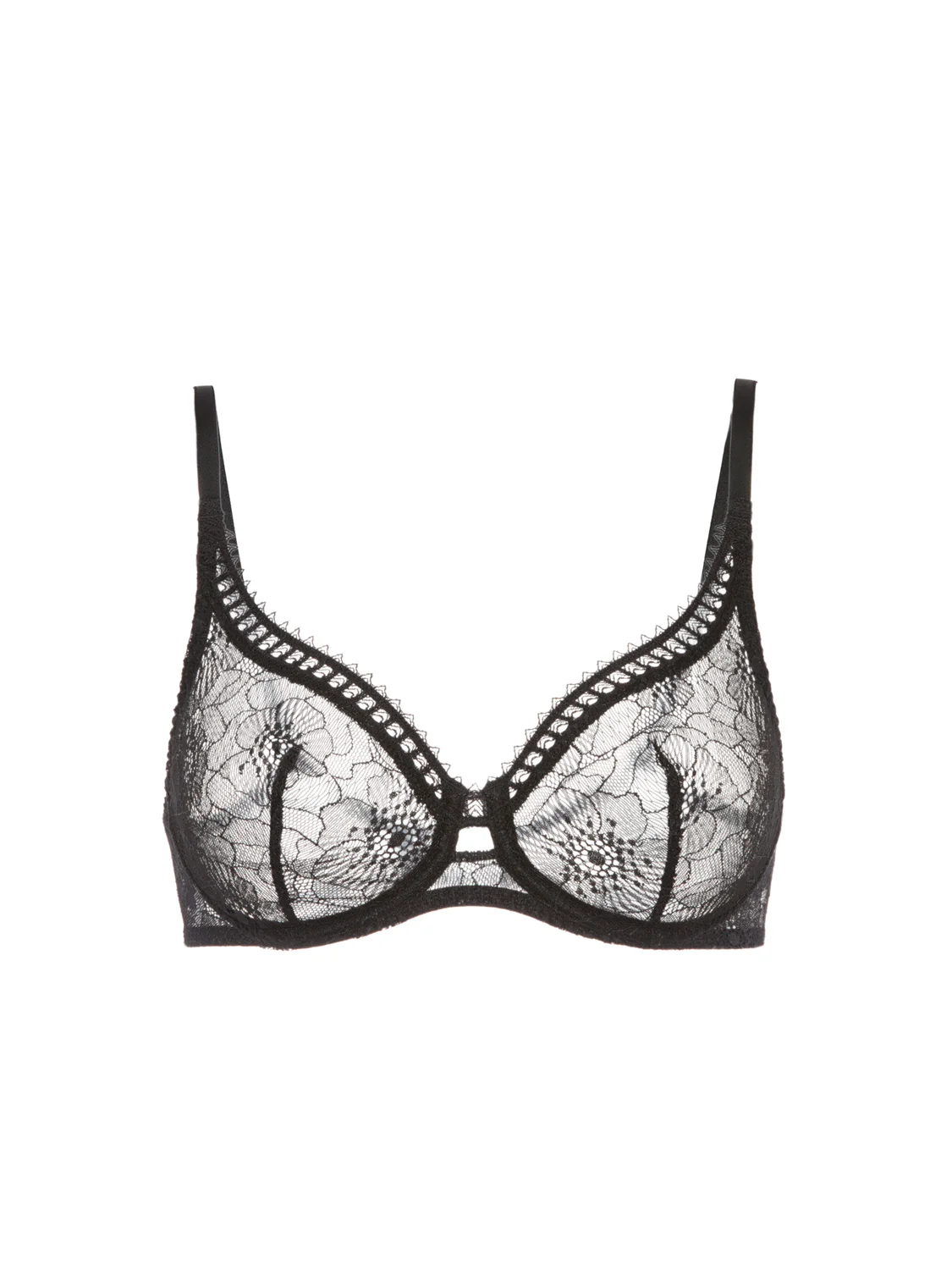 Full cup plunge bra - Black - Image 9