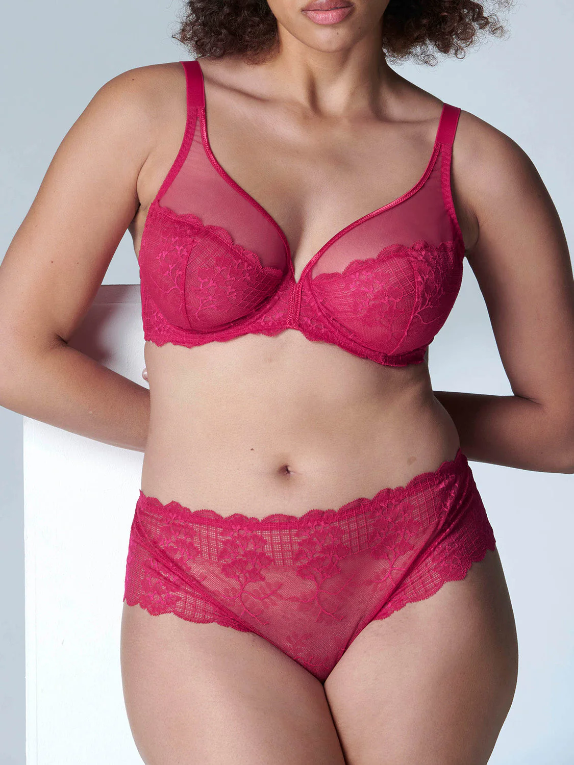 Full cup plunge bra - Cranberry - Image 7