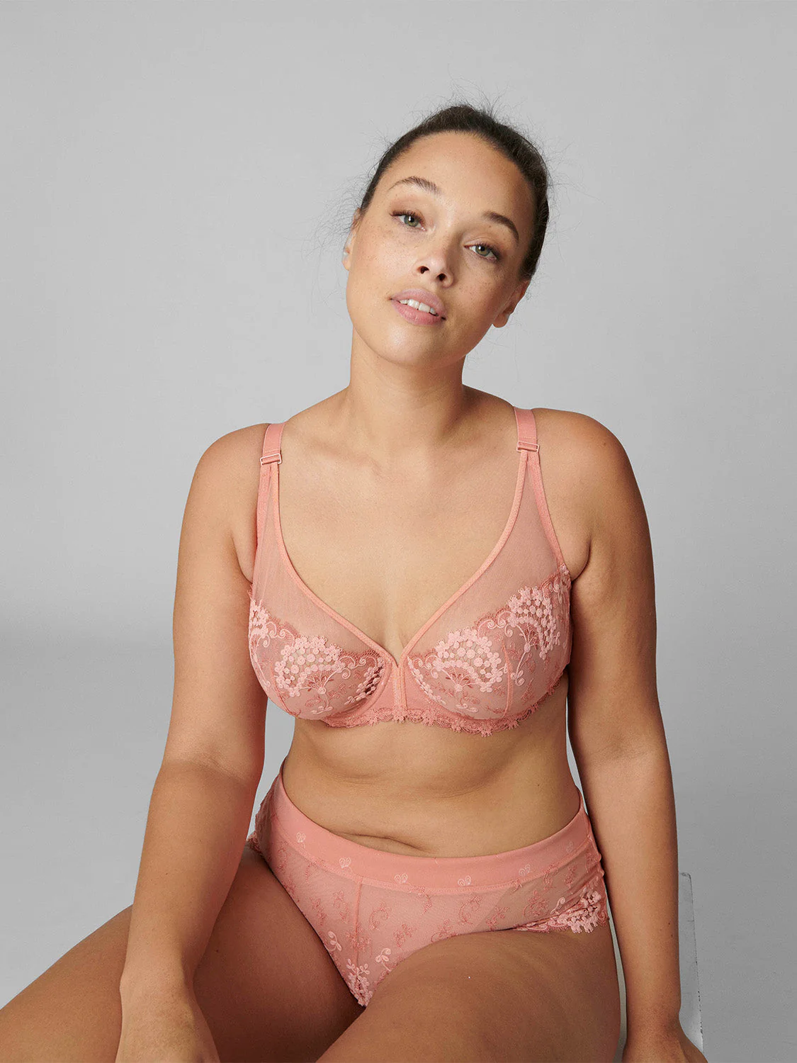 Full cup plunge bra - Ginger Pink - Image 6