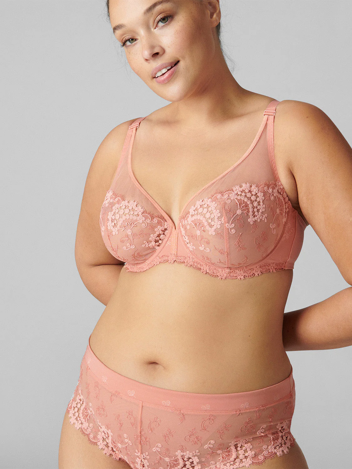 Full cup plunge bra - Ginger Pink - Image 8