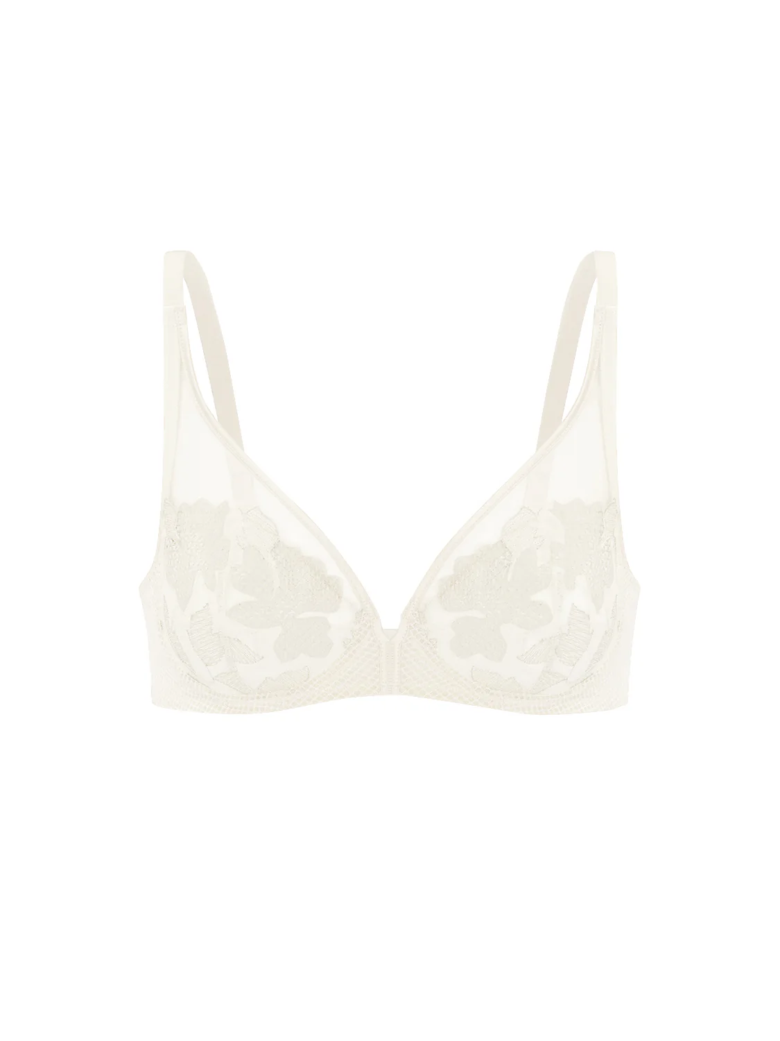 Full cup plunge bra - Natural
