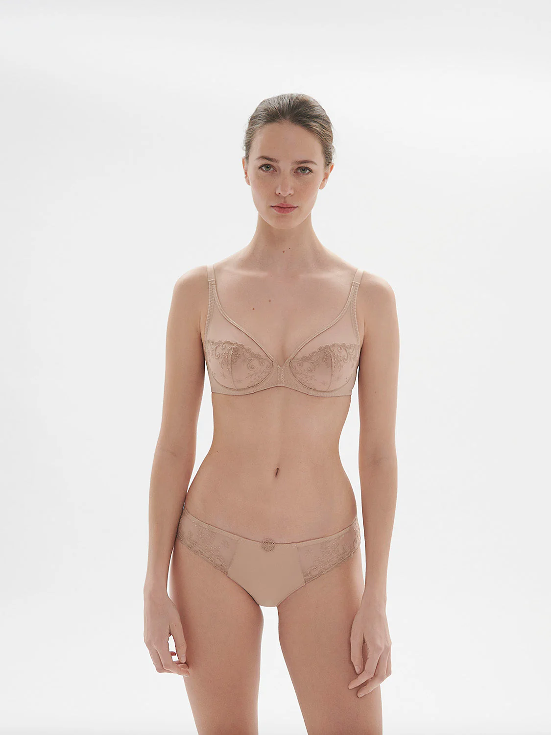 Full cup plunge bra - Nude - Image 4