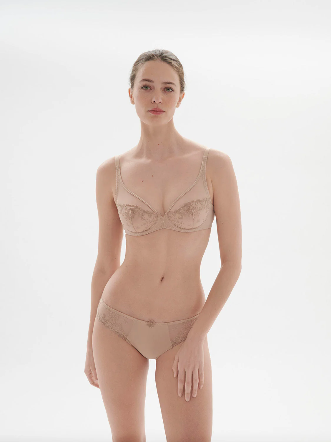 Full cup plunge bra - Nude - Image 5