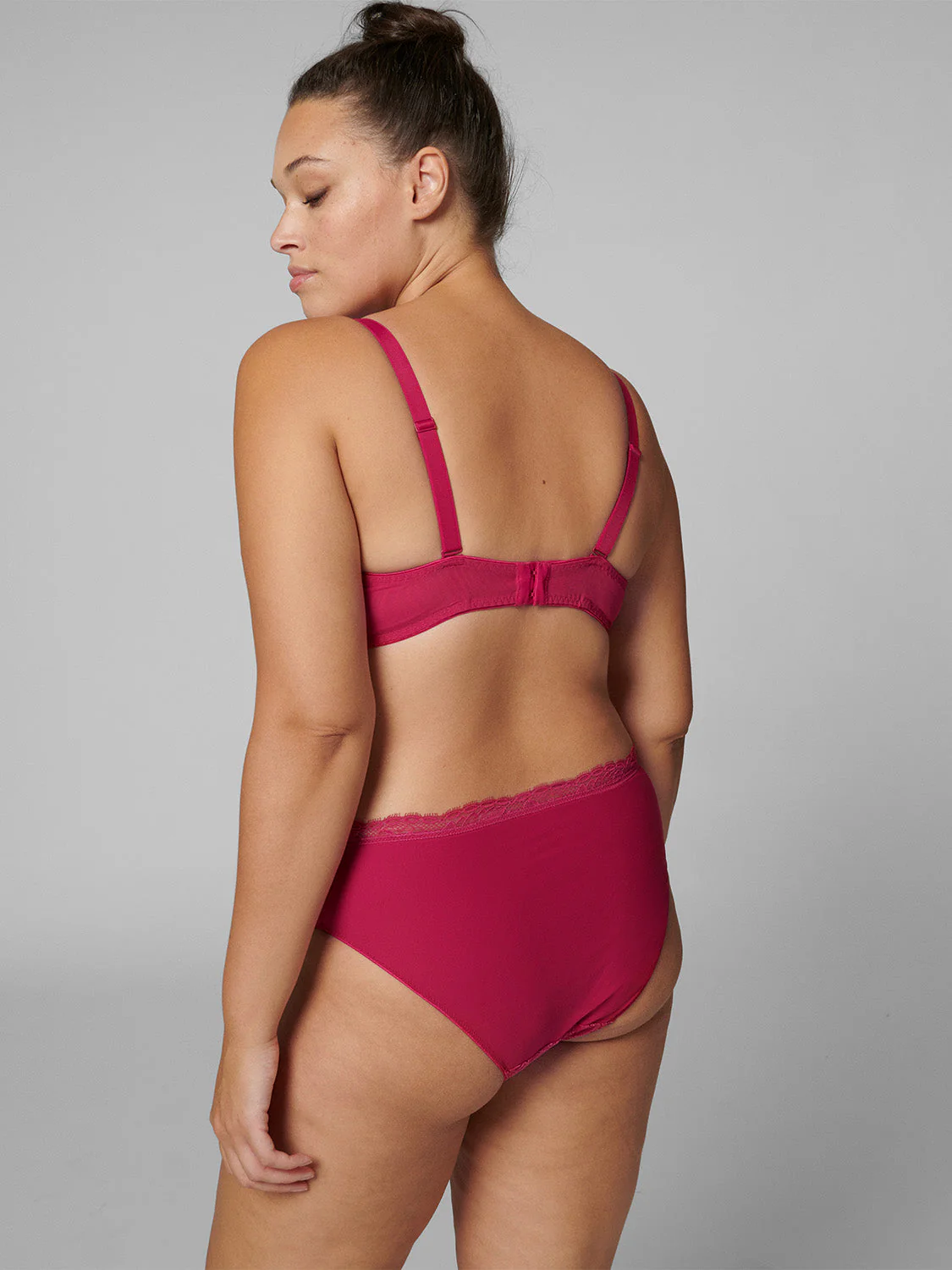 Full cup plunge bra - Raspberry - Image 10