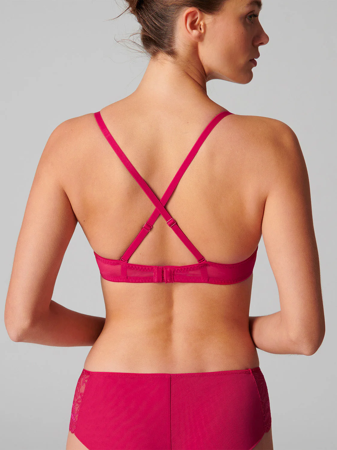 Full cup plunge bra - Raspberry - Image 14
