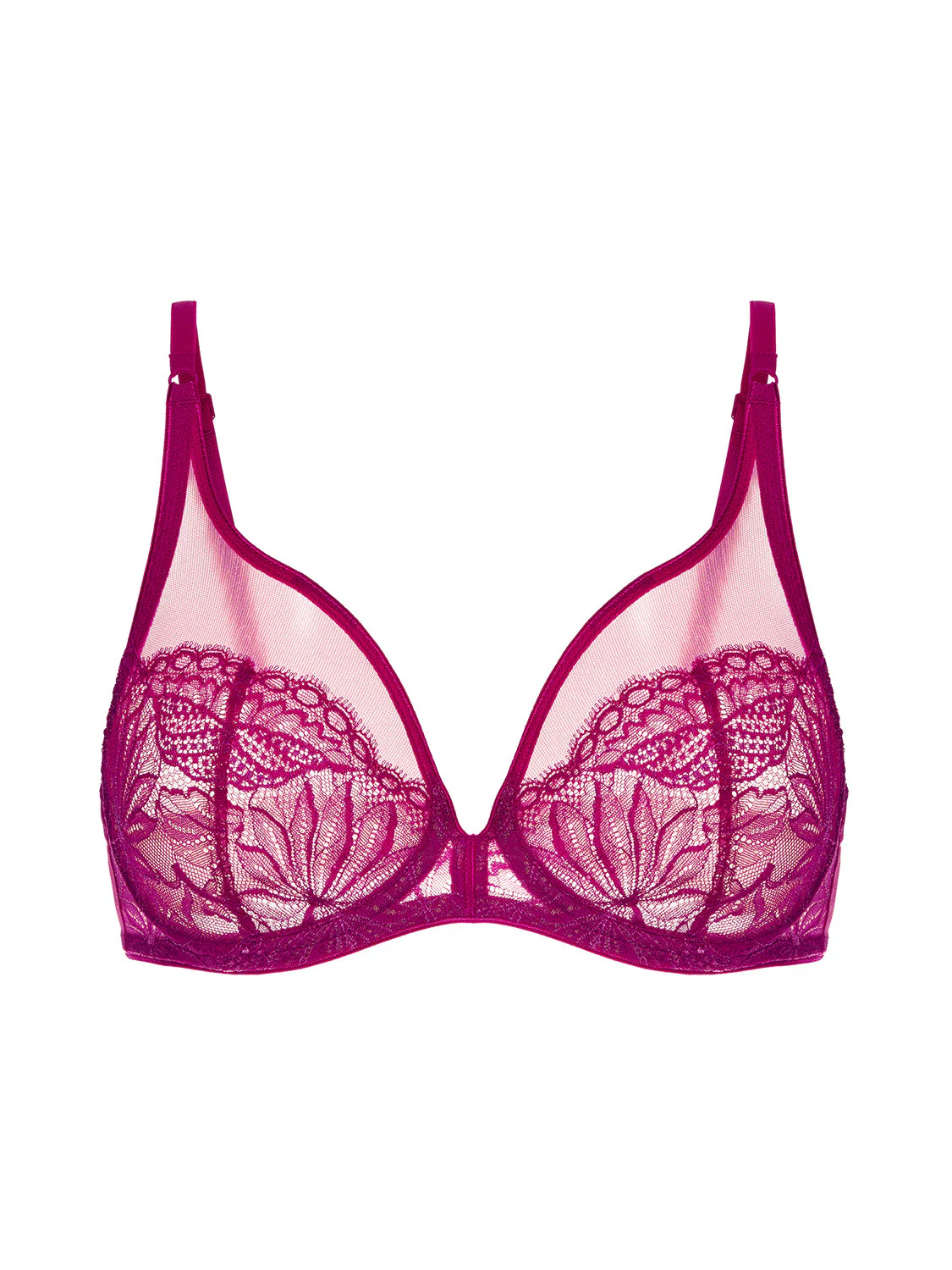 Full cup plunge bra - Raspberry - Image 15
