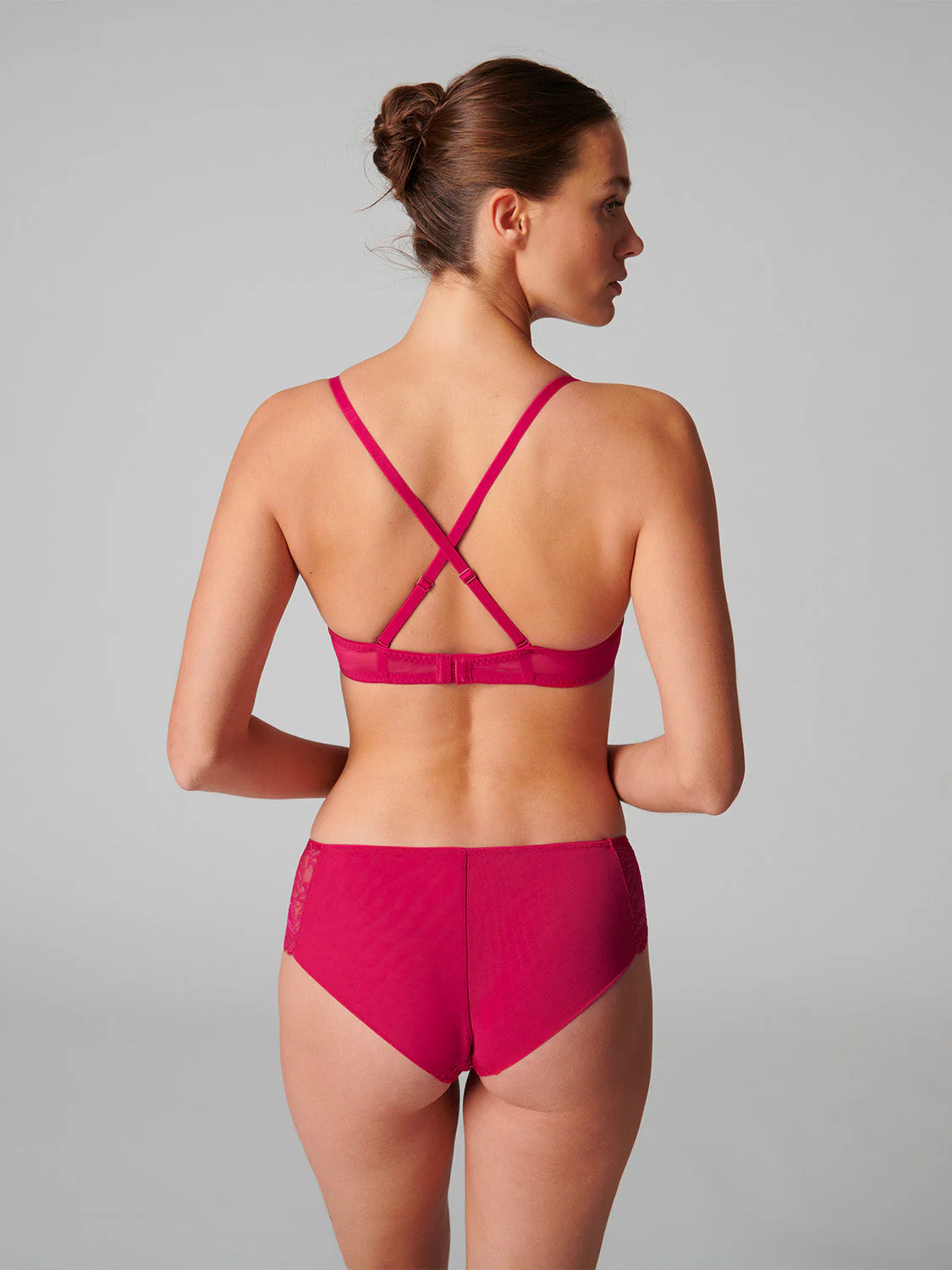 Full cup plunge bra - Raspberry - Image 6