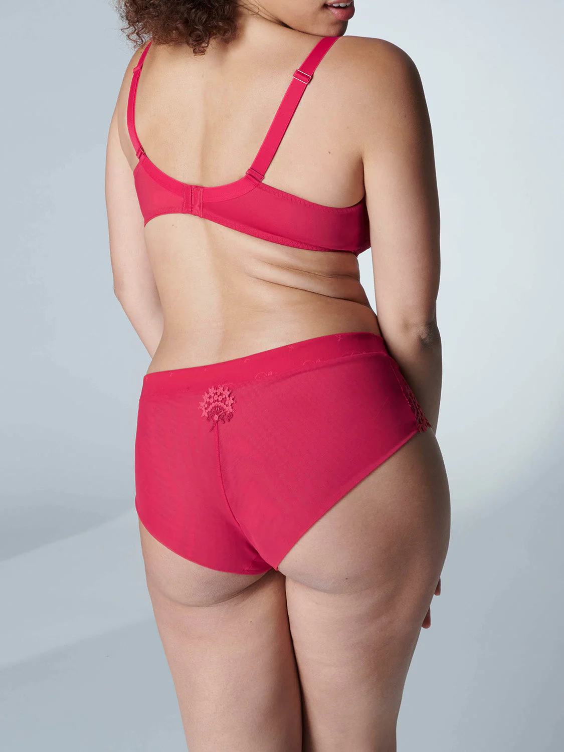 Full cup plunge bra - Ruby pink - Image 10