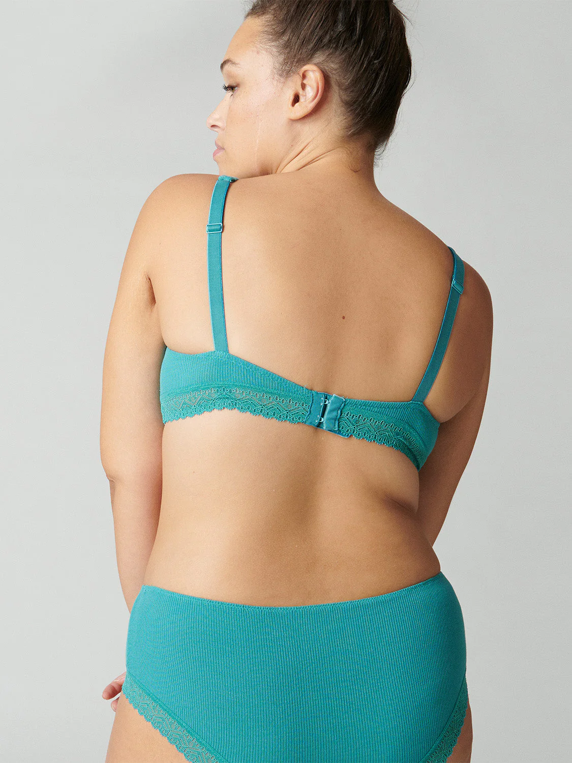 Full cup plunge bra - Saline Blue - Image 10