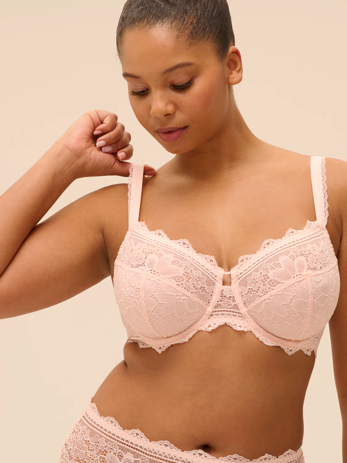 Full cup support bra - Petal Powder - Image 2