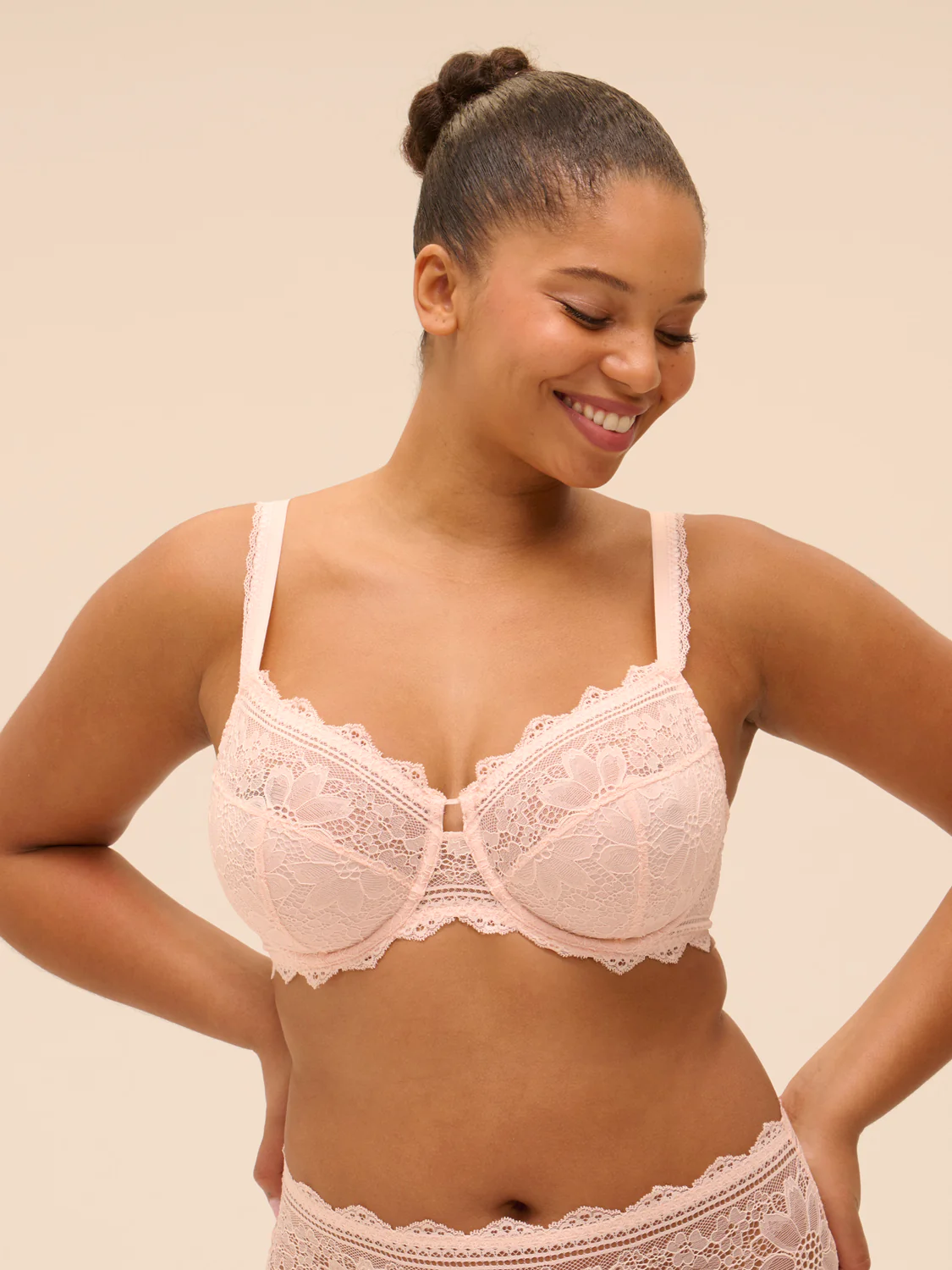 Full cup support bra - Petal Powder - Image 4