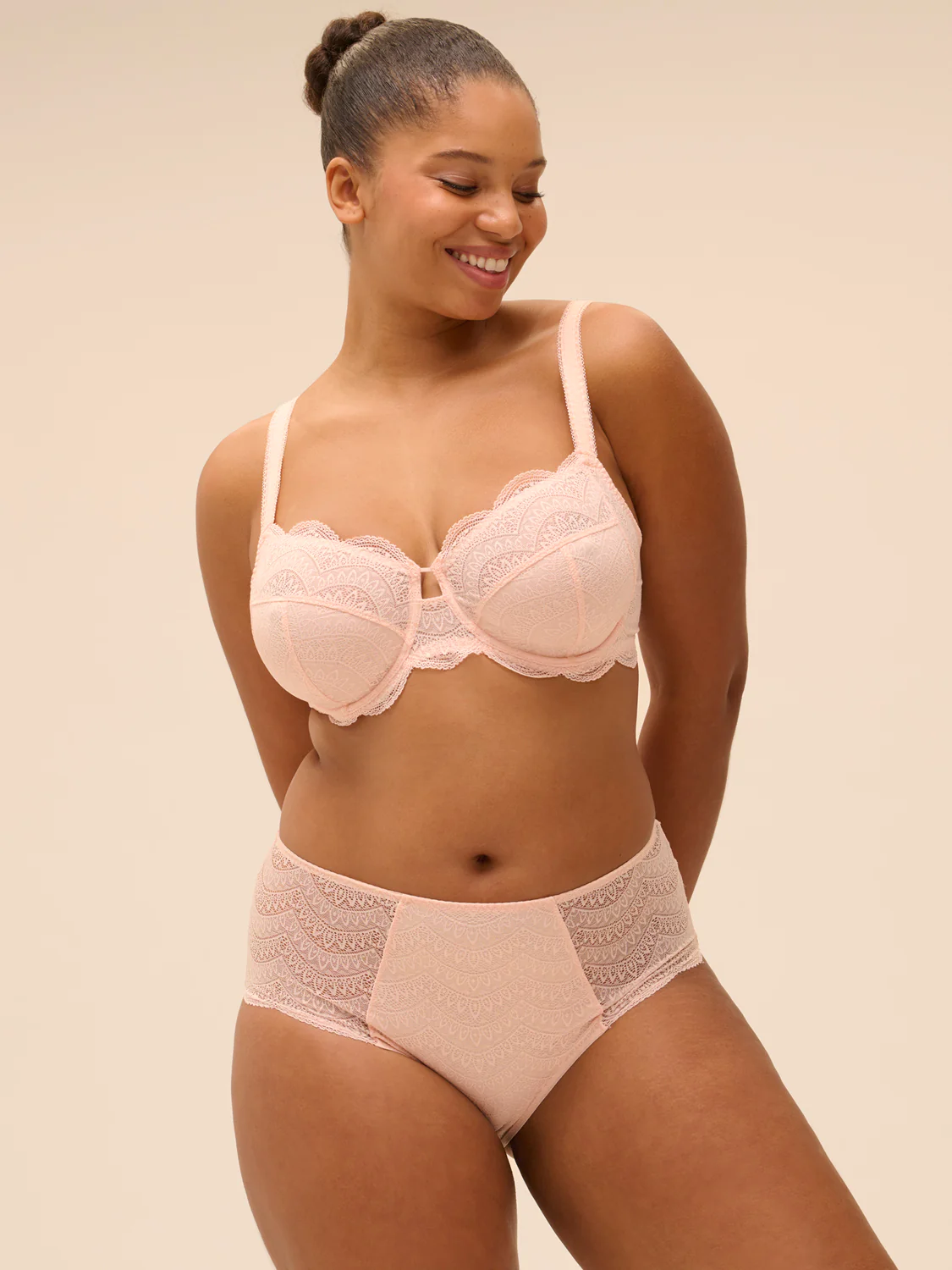 Full cup support bra - Petal Powder - Image 5