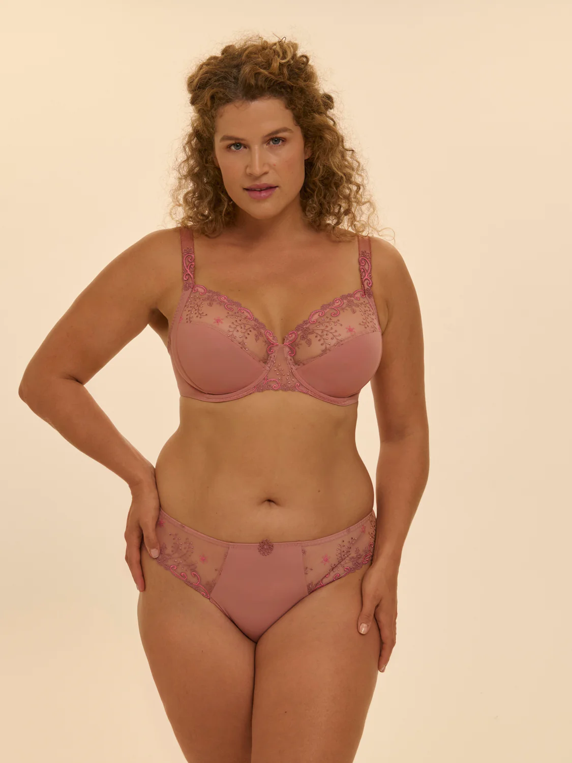 Full cup support bra - Smokey Pink - Image 2