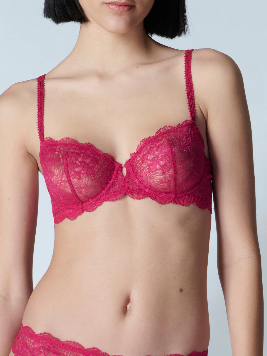 Half cup bra - Cranberry - Image 3
