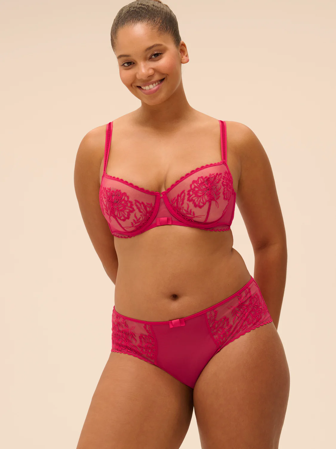 Half cup bra - Cranberry - Image 10