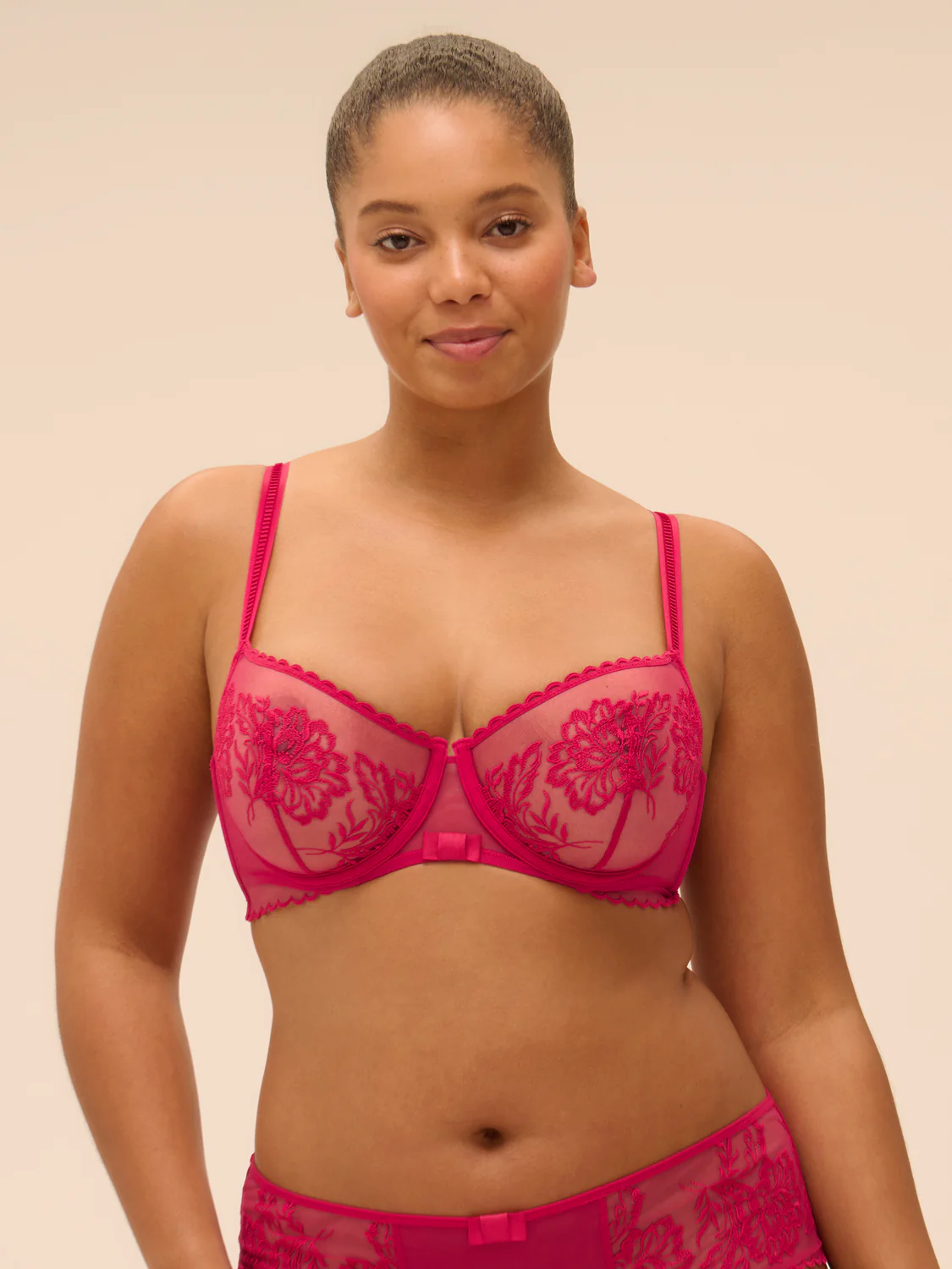 Half cup bra - Cranberry - Image 7