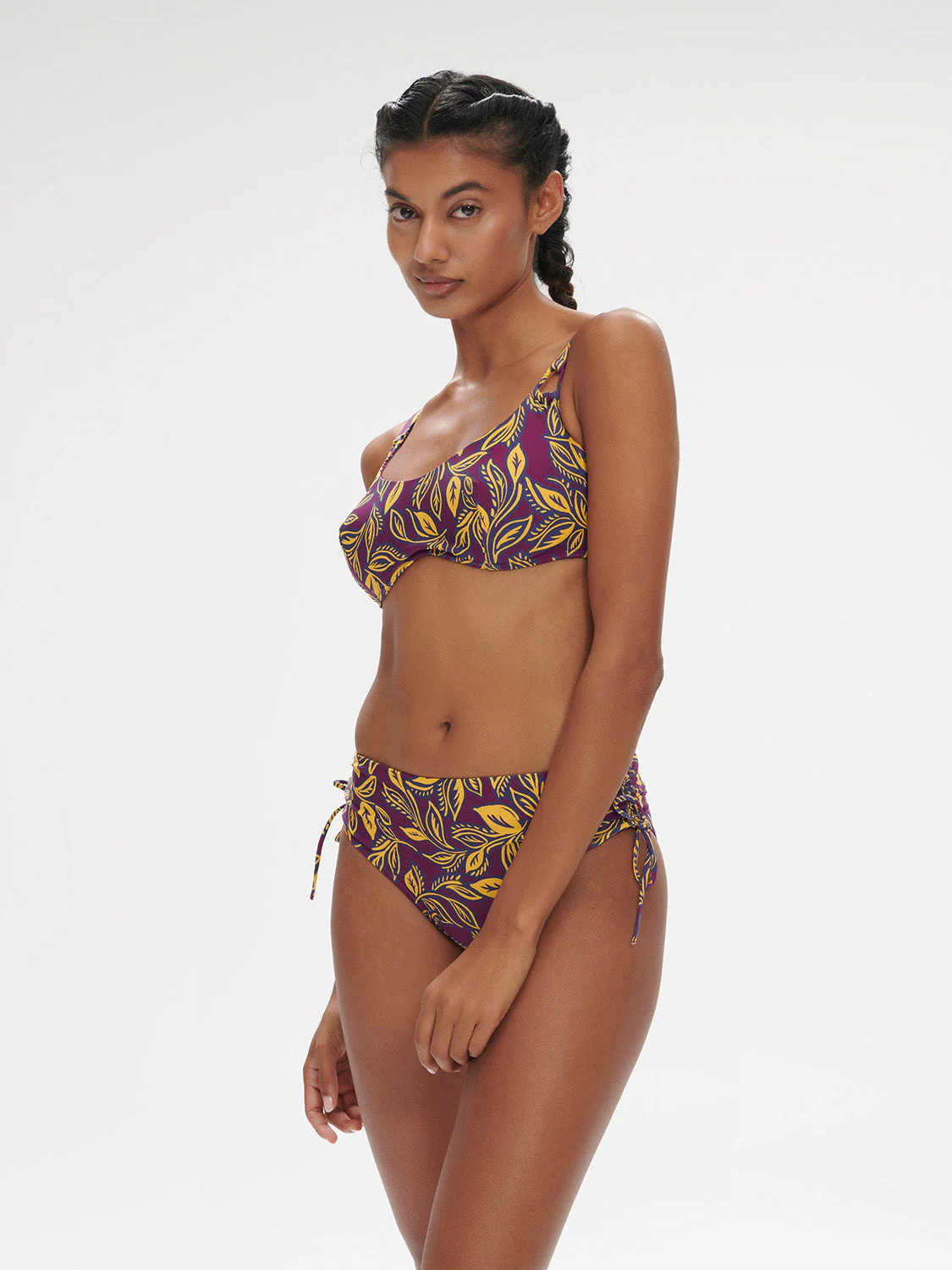 High-waist bikini brief - Agadir Purple Print - Image 3