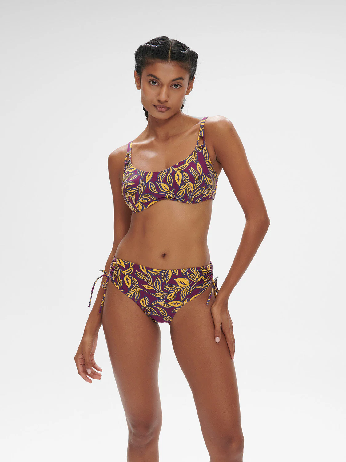 High-waist bikini brief - Agadir Purple Print - Image 4