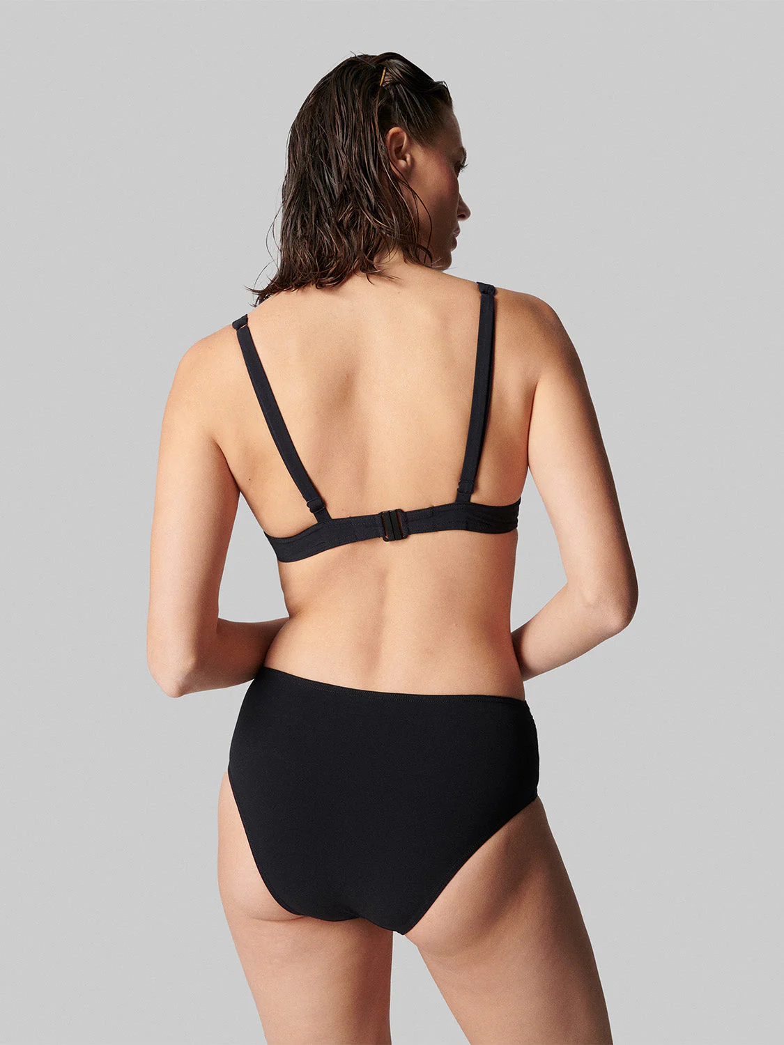 High-waist bikini brief - Black - Image 4