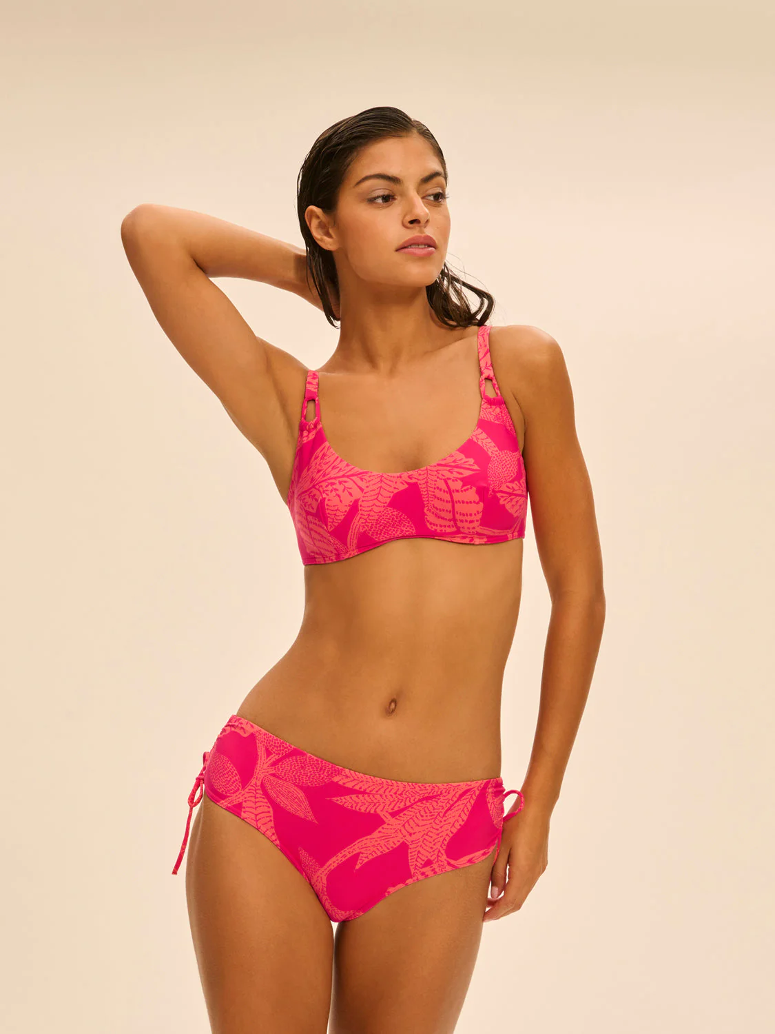 High-waist bikini brief - Bright Rose Print - Image 3