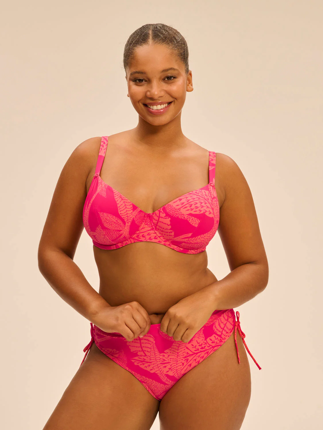 High-waist bikini brief - Bright Rose Print - Image 8