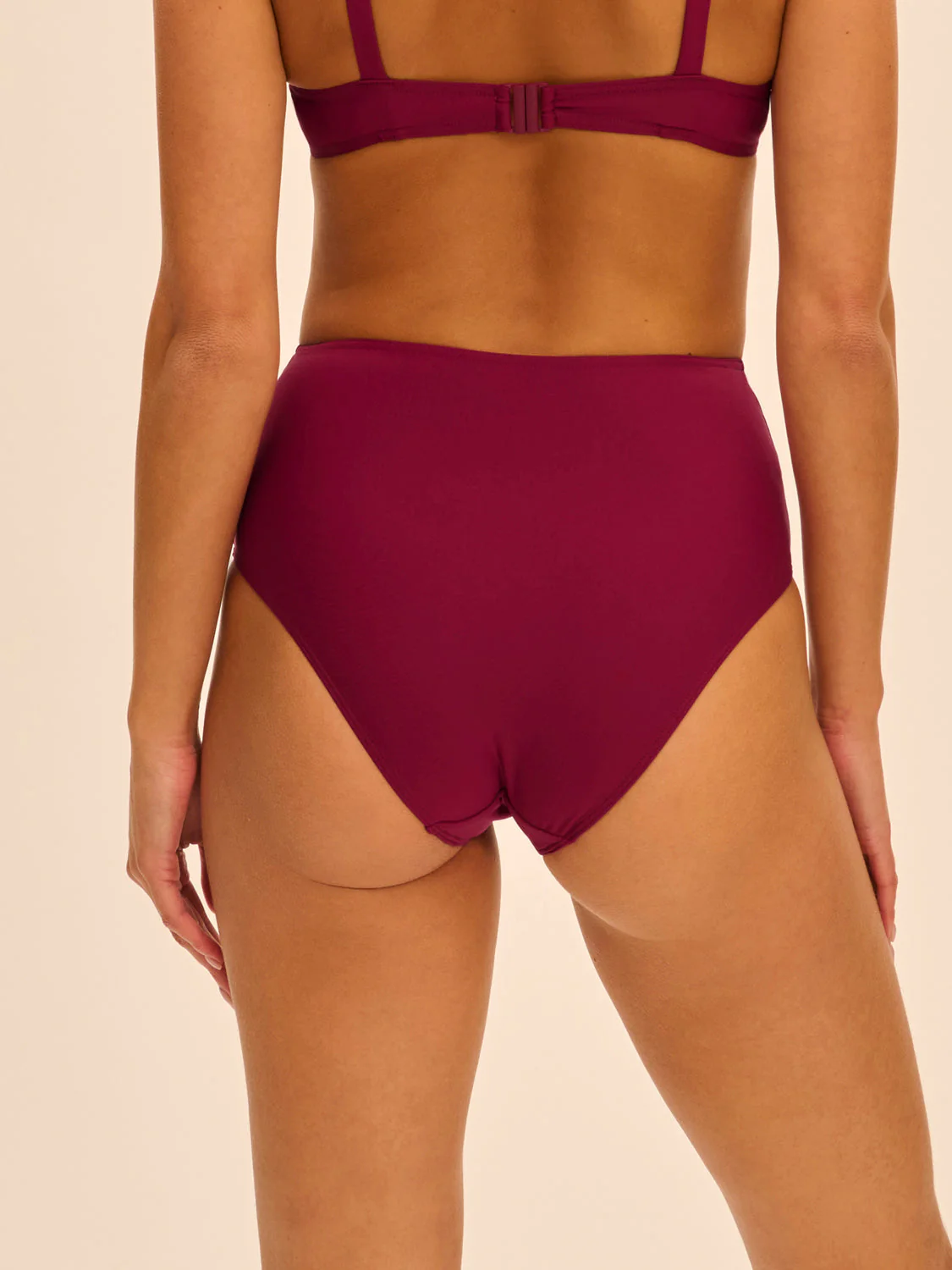 High-waist bikini brief - Cranberry - Image 2