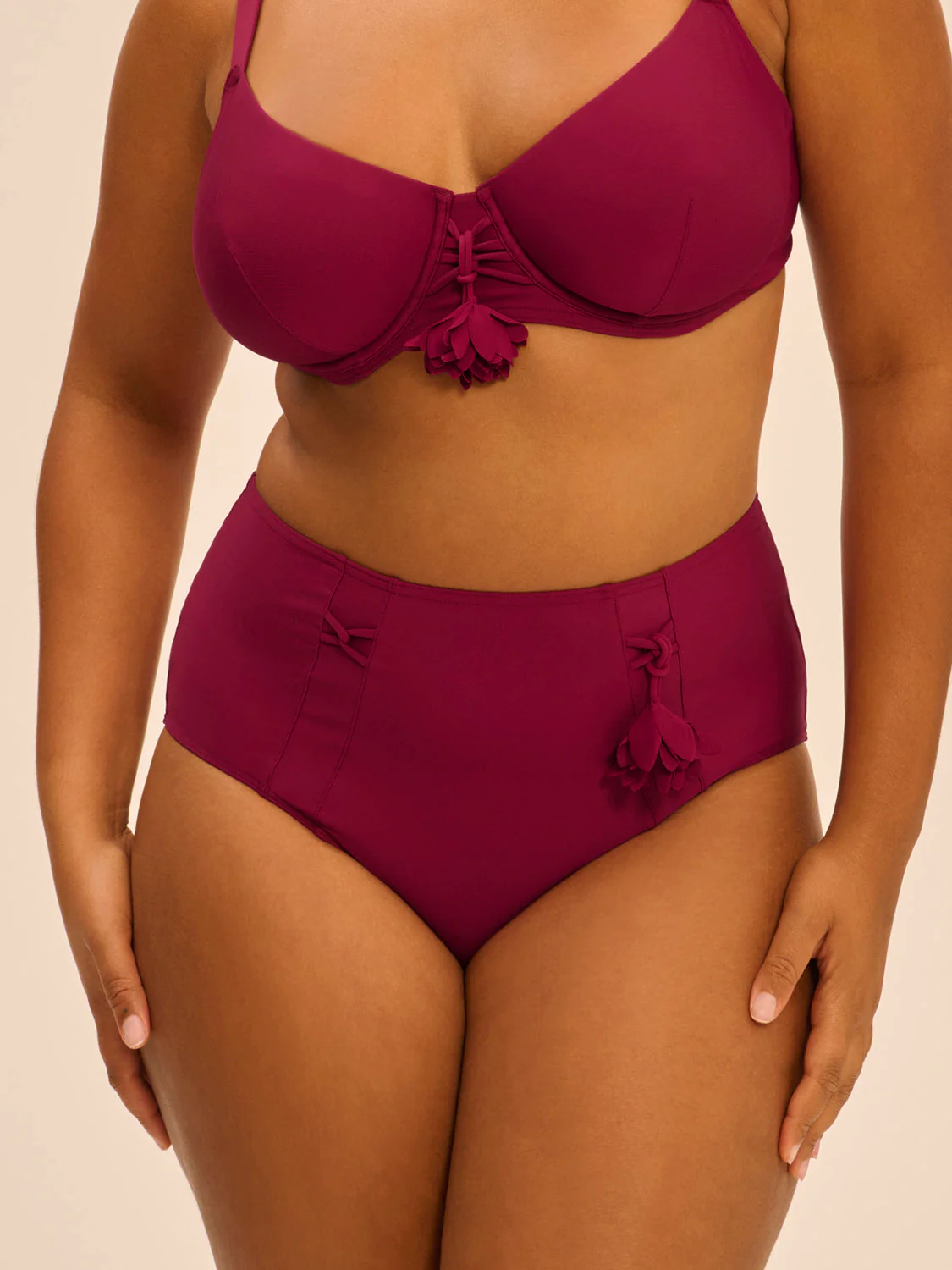 High-waist bikini brief - Cranberry - Image 7