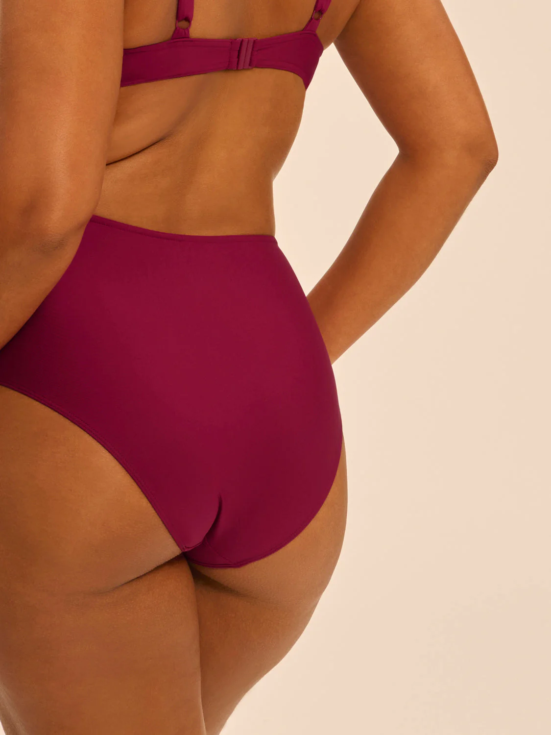 High-waist bikini brief - Cranberry - Image 8