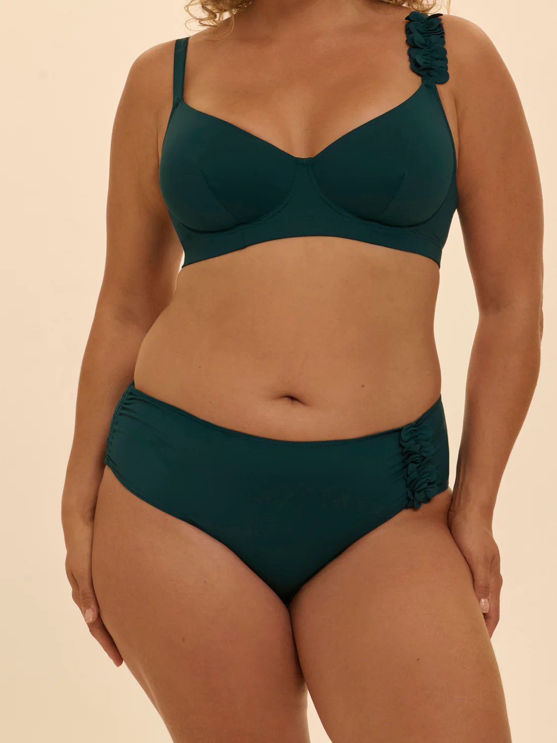 High-waist bikini brief - Emerald green - Image 7
