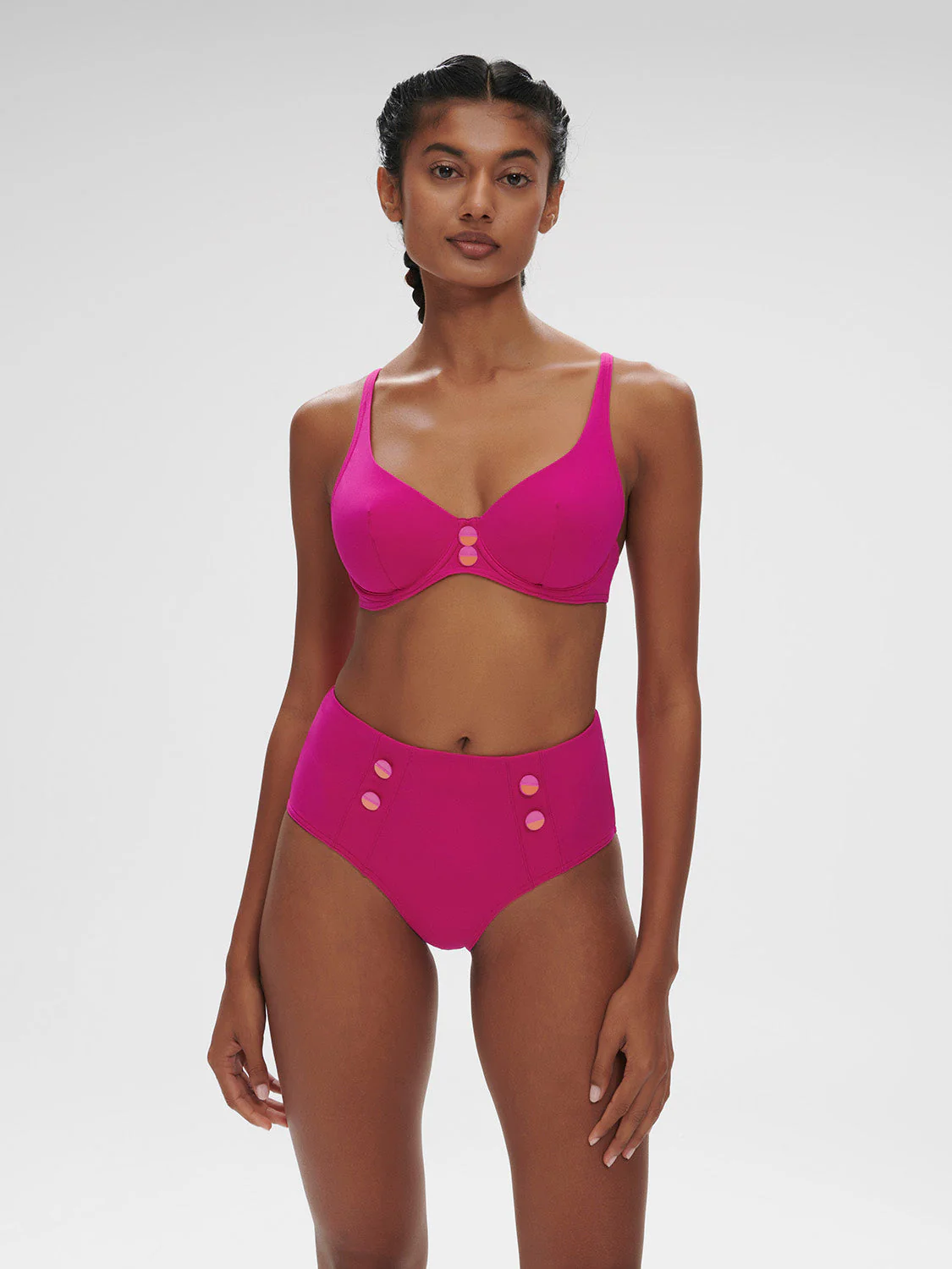 High-waist bikini brief - Hibiscus Pink - Image 4
