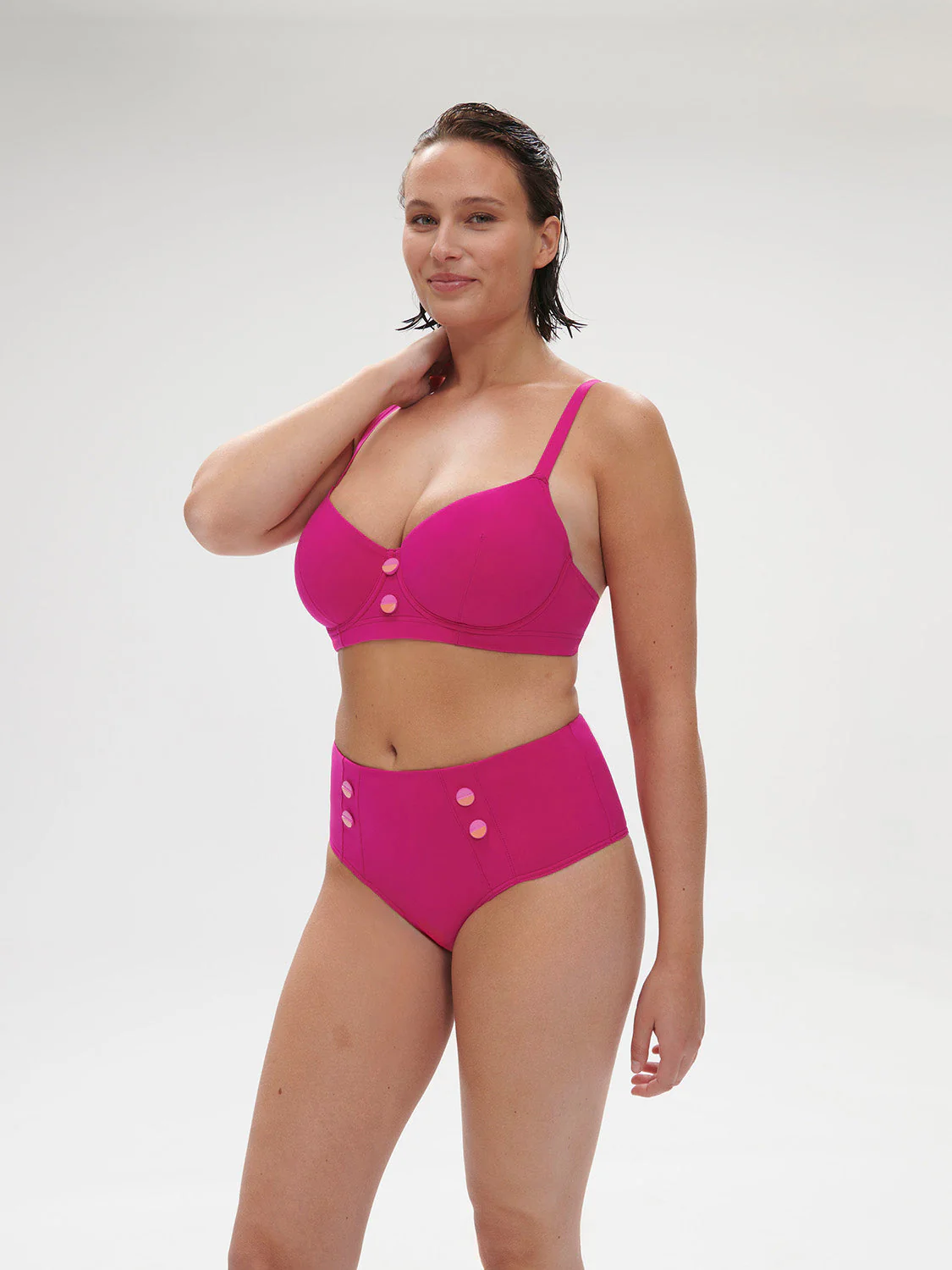 High-waist bikini brief - Hibiscus Pink - Image 8