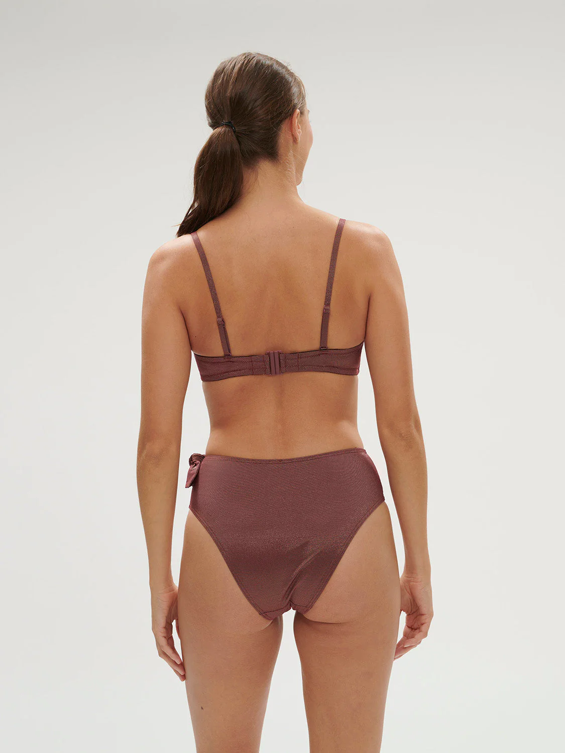 High-waist bikini brief - Lurex Dark Purple - Image 5