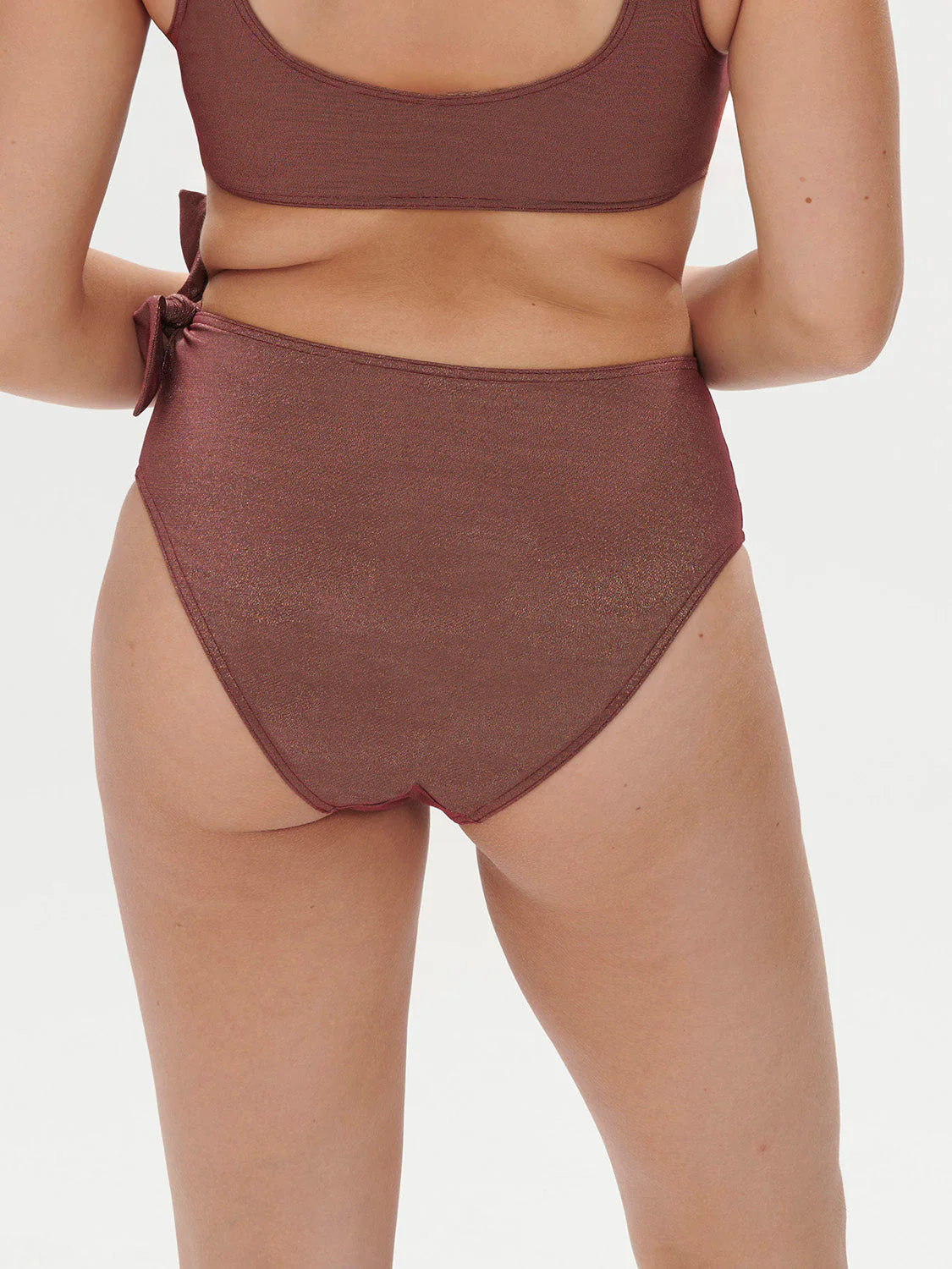 High-waist bikini brief - Lurex Dark Purple - Image 7