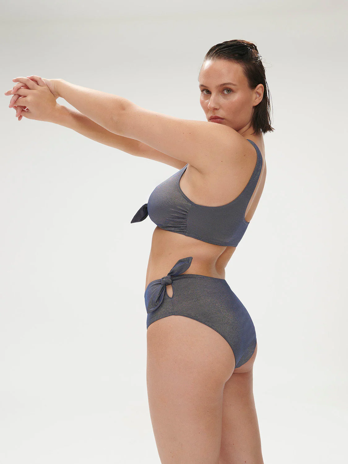 High-waist bikini brief - Lurex Midnight - Image 10