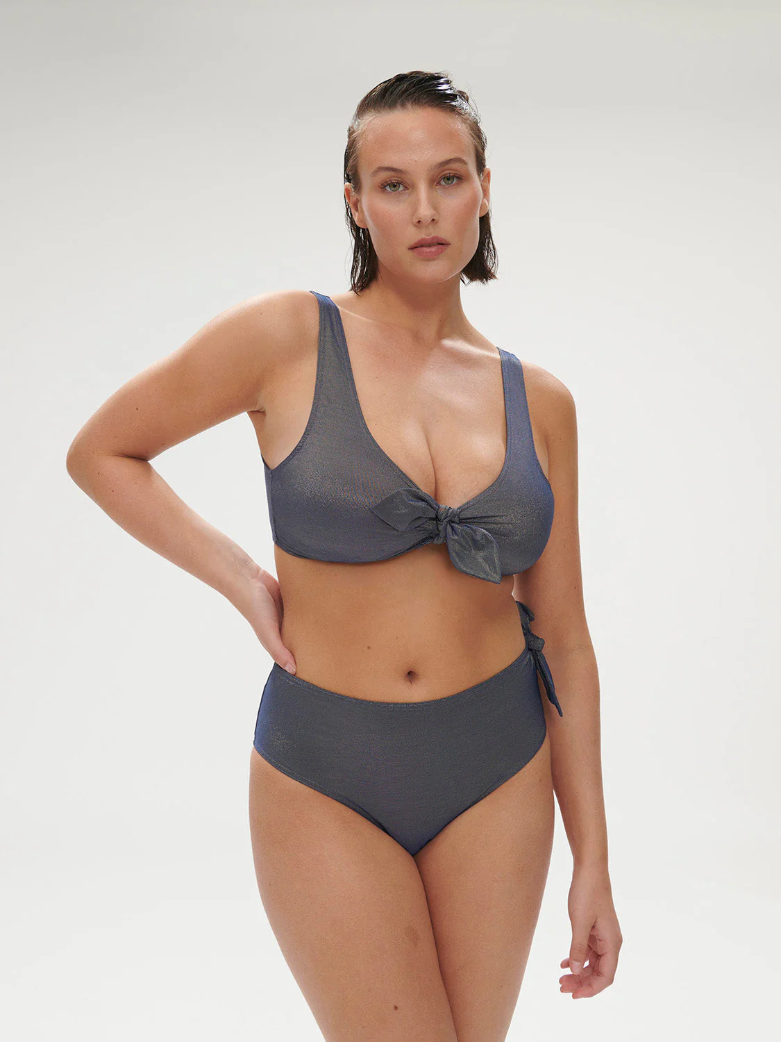 High-waist bikini brief - Lurex Midnight - Image 9