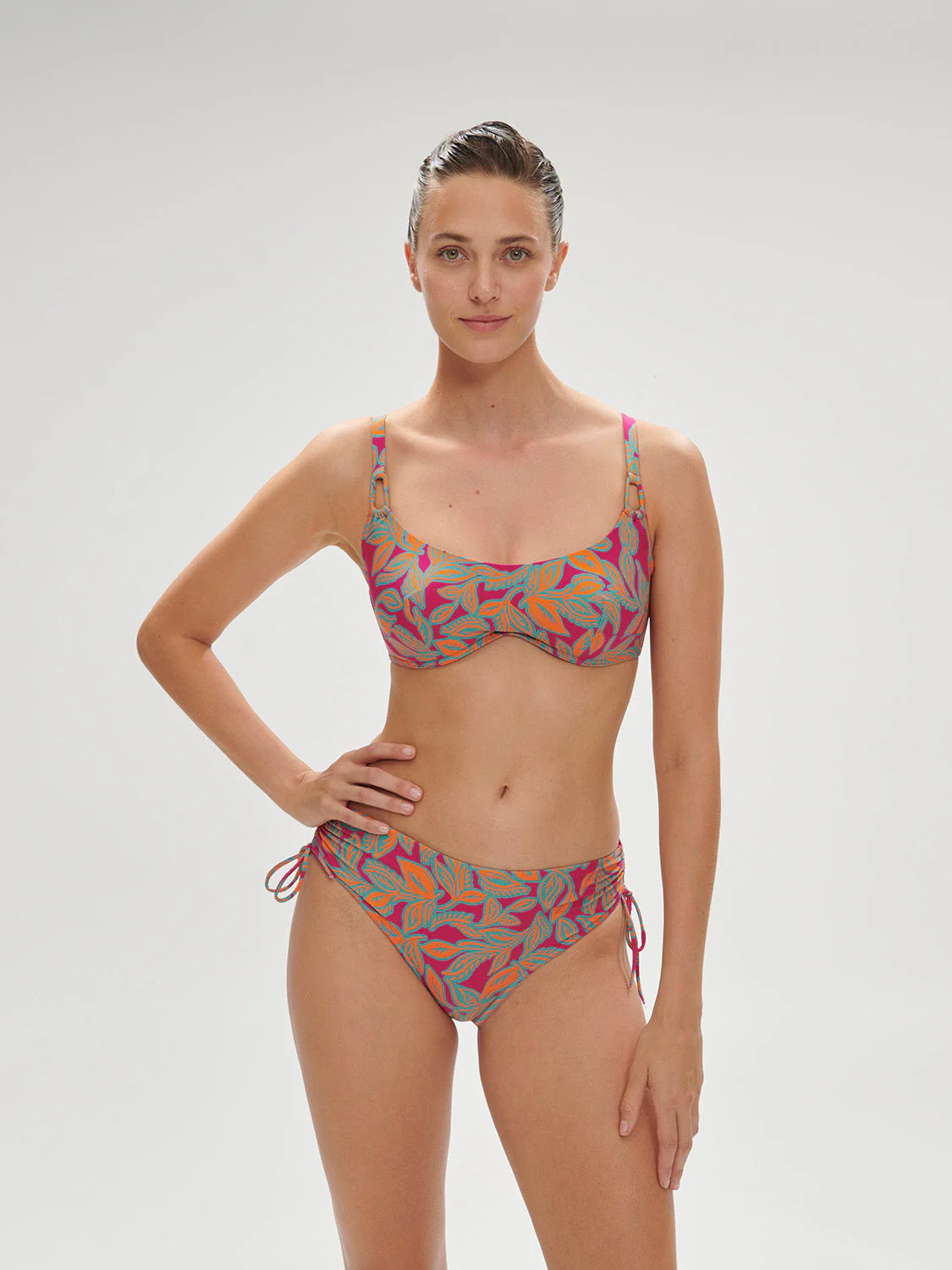 High-waist bikini brief - Menara Pink Print - Image 3