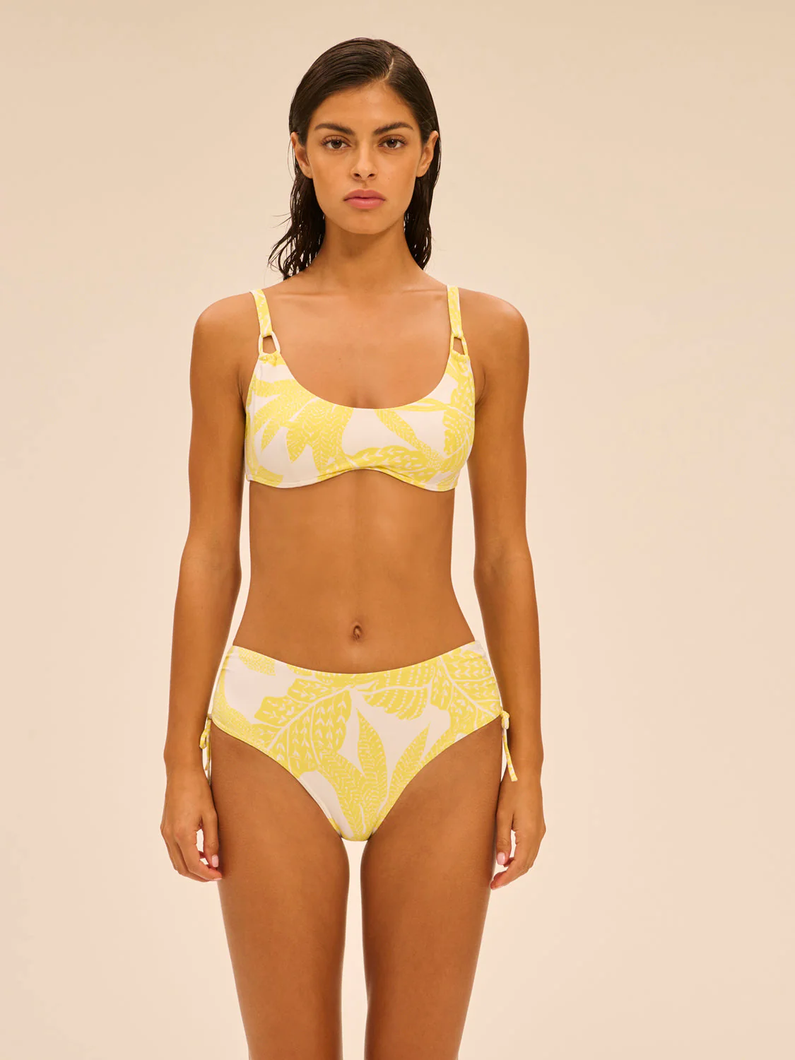 High-waist bikini brief - Plumeria Print - Image 4