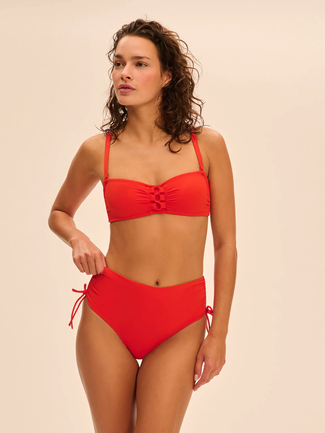 High-waist bikini brief - Pomegranate - Image 4