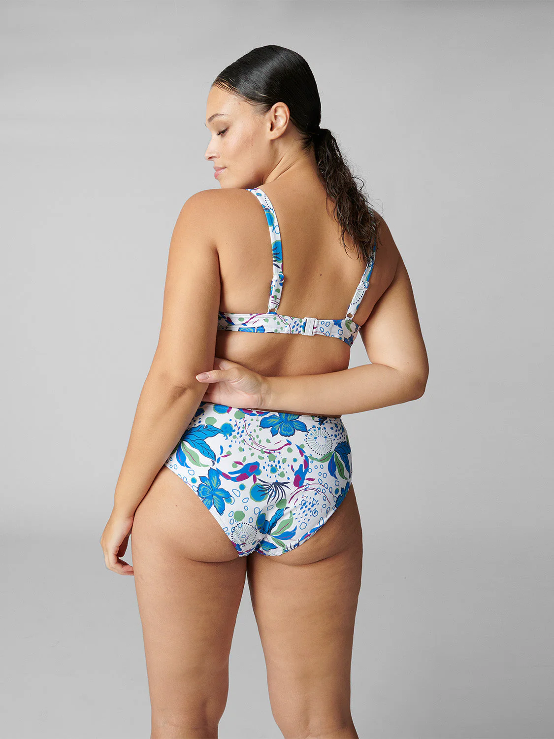 High-waist bikini brief - White Littoral - Image 10