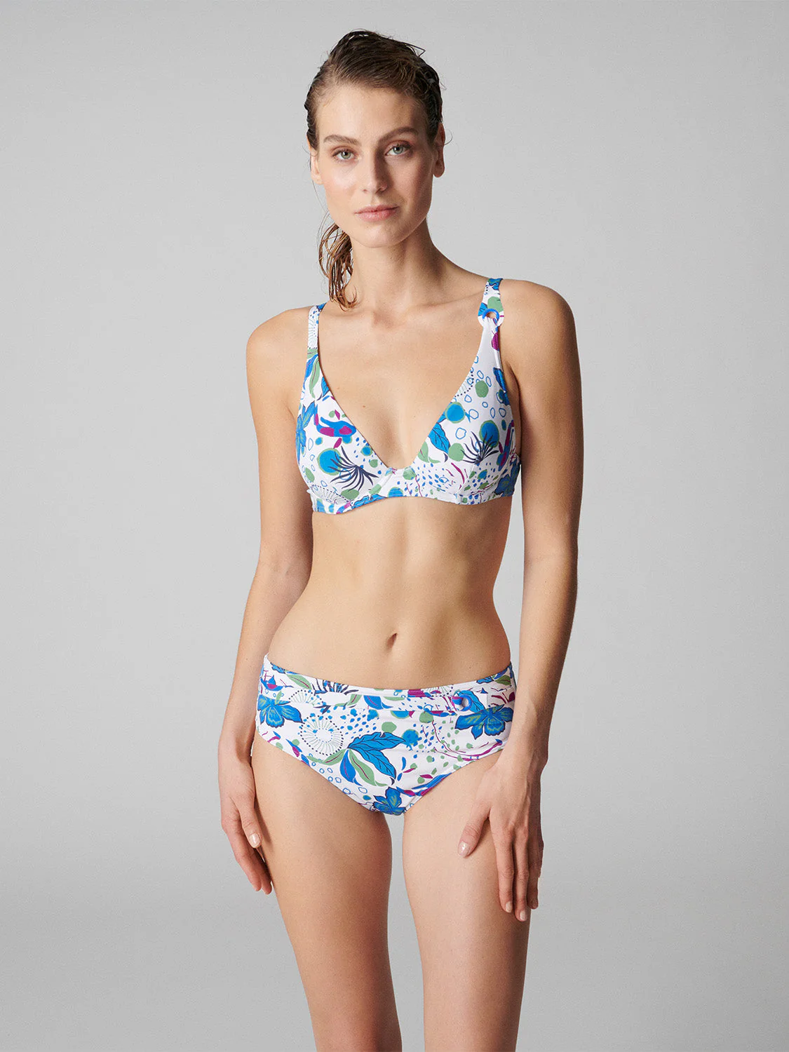 High-waist bikini brief - White Littoral - Image 4