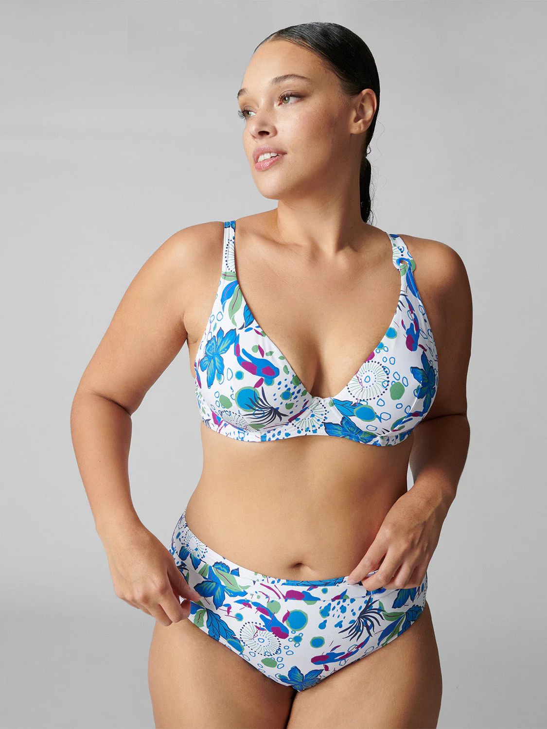 High-waist bikini brief - White Littoral - Image 6